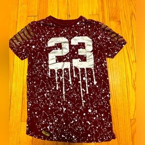 Switch Remarkable Jordan 23 Drip Splatter T-Shirt Maroon/Gold S/M